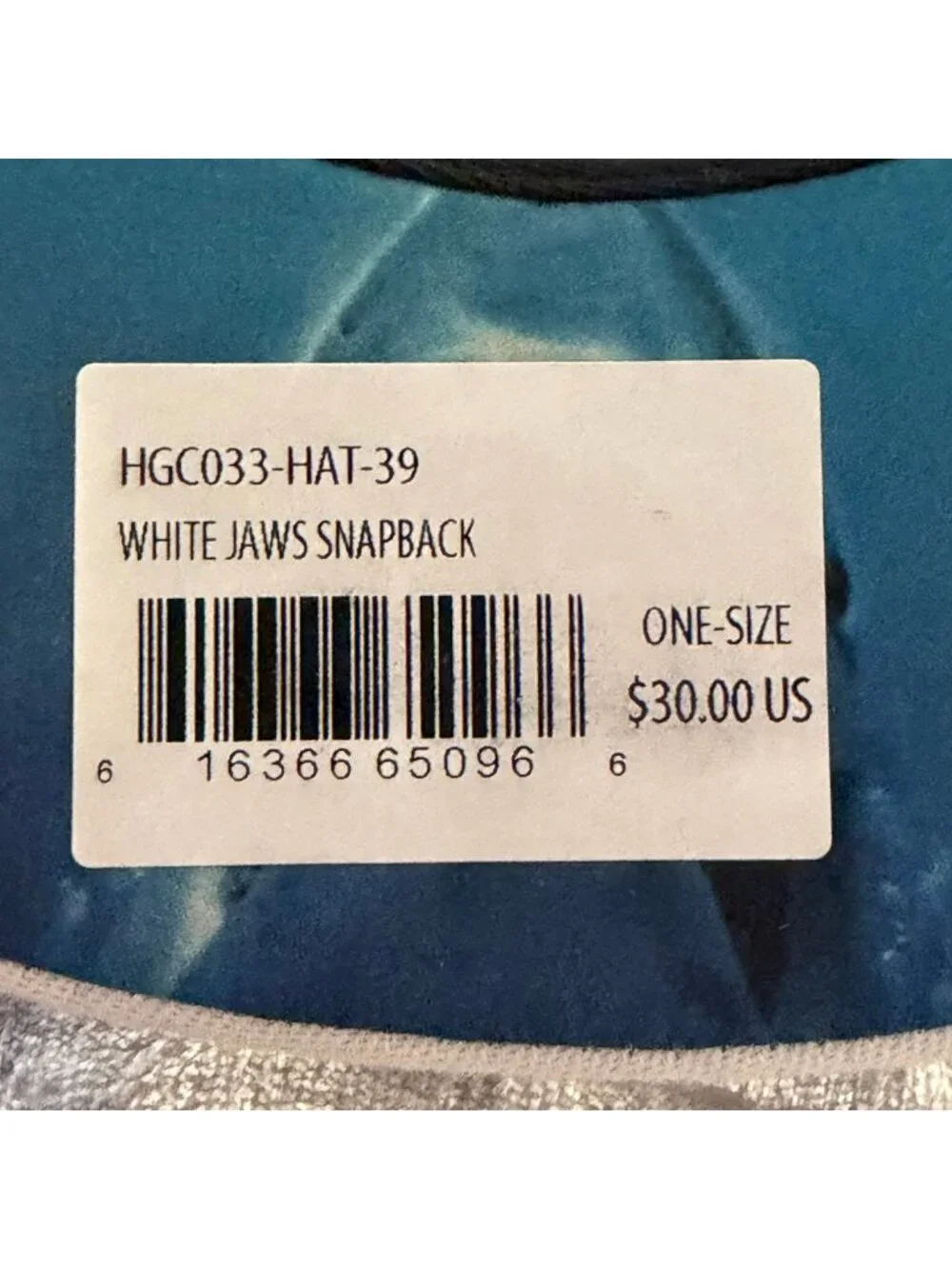 Headgear Classics Jaws Movie Snapback Hat Men's Adjustable White Red Splatter